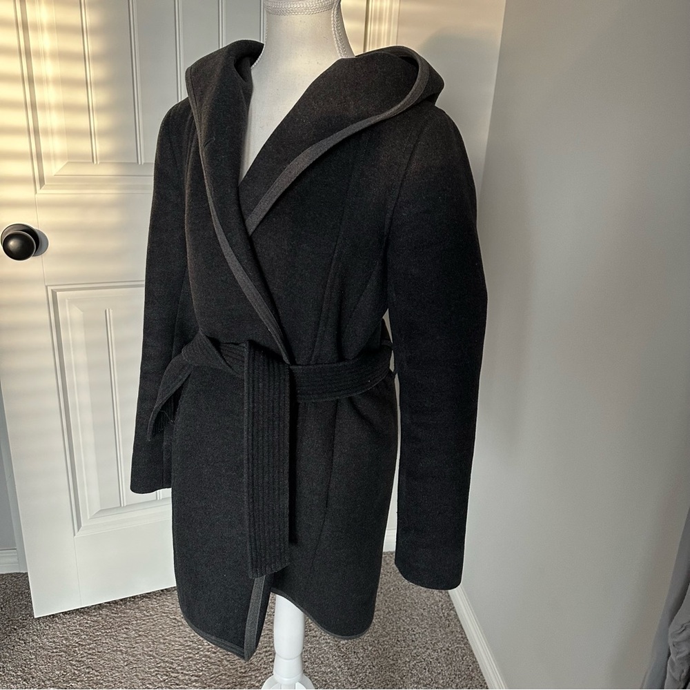 Wilfred Charcoal Wool Blend Coat